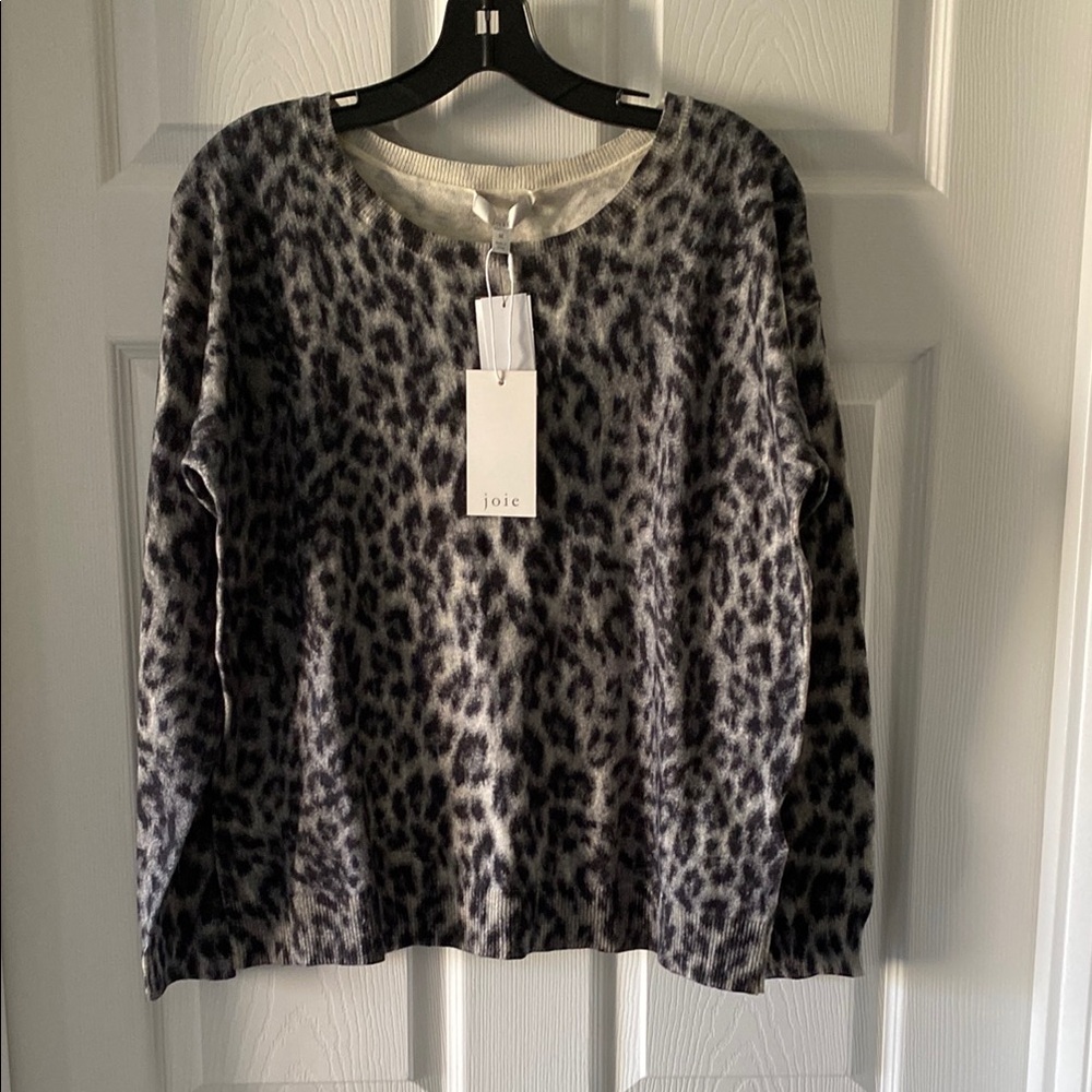 Joie Gray Leopard Print Sweater